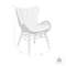 Armen Living Fanny Outdoor Patio Dining Chair in Light Eucalyptus Wood and Charcoal Rope 840254335967 - alternate 3